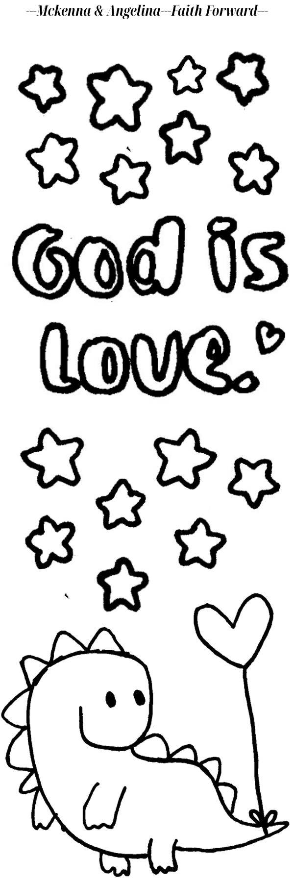 A bookmark with the words 'God Is Love'.